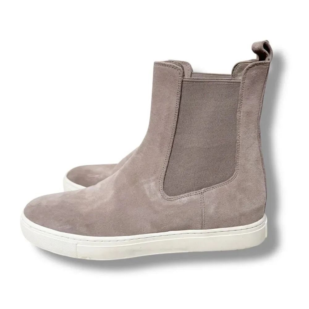 Vince Women's Norman-b Woodsmoke Grey Suede Ankle Boot Rubber Sole Size 8M / 38